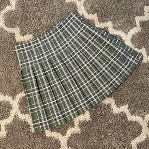 Mini skirt green pleated school girl small